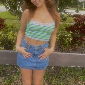 Aerie Lace striped cropped tank!